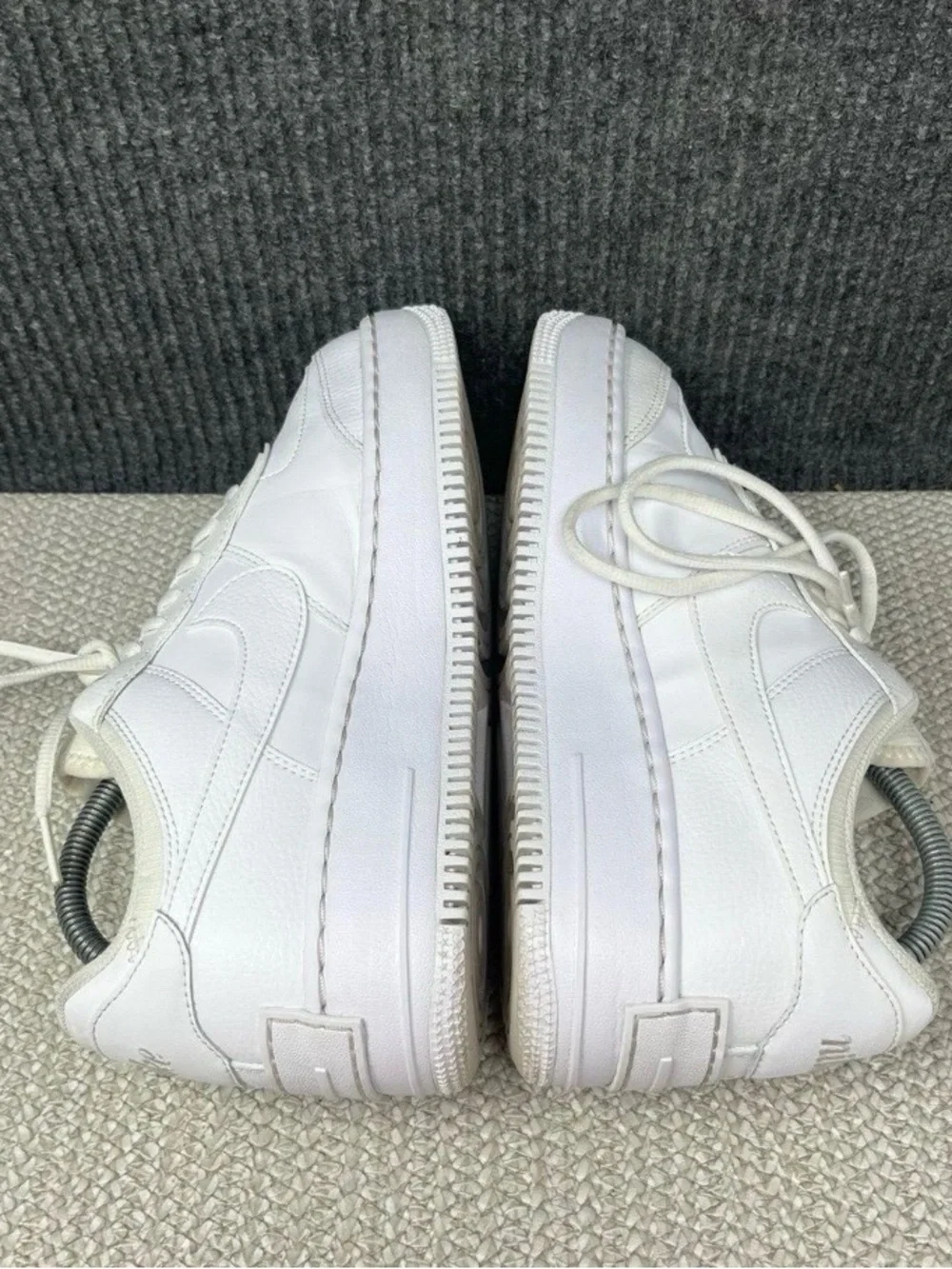 Nike Air Force 1 Shadow Triple White Leather Shoes Women's Size 5.5